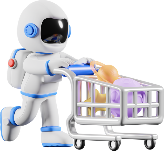 Astro shopping 3d illustration
